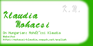 klaudia mohacsi business card